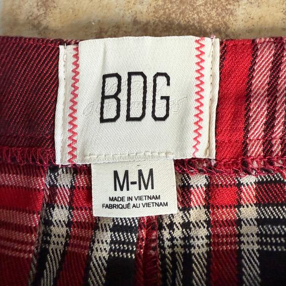 Urban Outfitters BDG Plaid‎ Kilt Midi Skirt Size Medium Red Tartan Academia - Picture 4 of 9